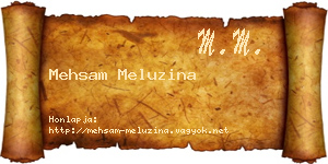 Mehsam Meluzina névjegykártya